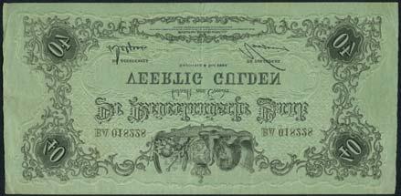 WORLD AND BRITISH BANKNOTES 564 De Nederlandsche Bank, 40 gulden, 6 June 1921, serial number BA 018228, black on green underprint, arms