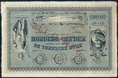 attractive 2,800-3,200 632 De Javasche Bank, specimen 100 gulden, 2 October 1917, serial number ZD 7094, black on bluegrey underprint, 