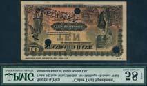 uncirculated, 65 EPQ gem uncirculated (2) 600-700 760 South African Reserve Bank, an obverse die proof for a 10, ND (ca 1943), brown and white, galleon at