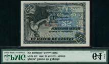 in an auction of this quality 2,500-3,500 781 Banco de España, 50 pesetas, Madrid, 25 November 1899, serial number A184019, black and green, Francisco de Quevedo at left,