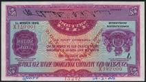 WORLD AND BRITISH BANKNOTES Barclays D.C.O. 138 Barclays Bank (Dominion, Colonial and Overseas), printers archival specimen $5, 1 March 1940, serial number range X 170001-X 185000, bright lilac, arms