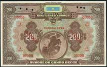 WORLD AND BRITISH BANKNOTES x154 Banque du Congo Belge, specimen 500 francs, Emission 1945, 4th series, red zero serial number, brown & multicoloured, girl top centre, value at left and right and