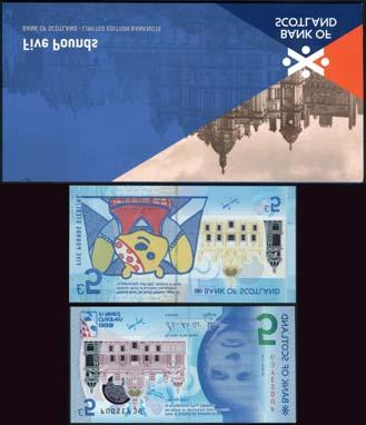 WORLD AND BRITISH BANKNOTES 1202 Bank of Scotland, limited edition polymer 5, 17 July 2015, serial number PUDSEY36, hand produced using a specially created design for BBC Children in Need, in vibrant