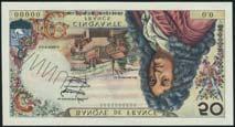 vertical format, one cancellation hole (Pick 1 for type), uncirculated and scarce 800-1,000 284 Banque de France, specimen 50 francs, ND (1962-76),