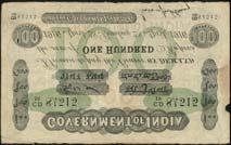 India, 10 rupees, 14 February 1920, serial number YD/27 78706, 10 rupees, 10 March 1920, serial number YD/81 17027, black and white, value in pink