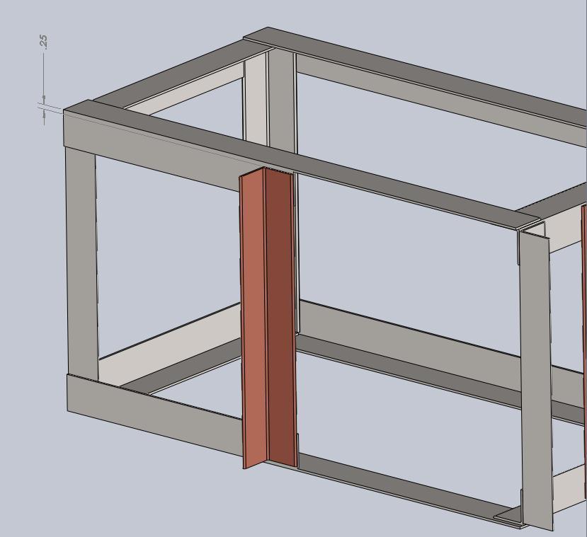 (See figure G) Next take another ¼in piece and weld it 2 ½in away from the first so the two edges are adjacent.