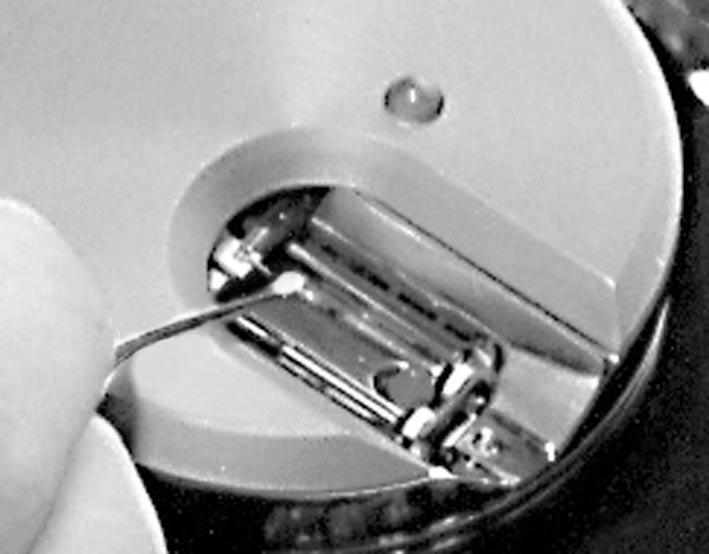 MAINTENANCE Clean the sample holder guide bars (see picture above), the surfaces of the piezo motor and the tip holder with a cotton swab if necessary lightly moistened with alcohol, ensure the tip