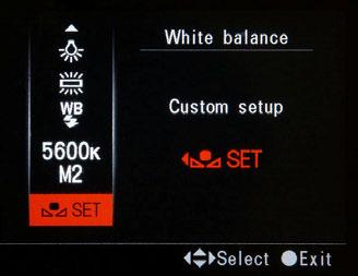 194 Chapter 5 1. On the White Balance screen, go down to the last option as shown in Figure 5-17a, and choose the rightmost option, Setup. The screen in Figure 5-17b appears. 2.