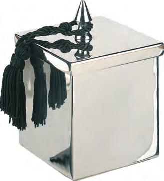 containers are manufactured using a non-tarnishable silver with a long