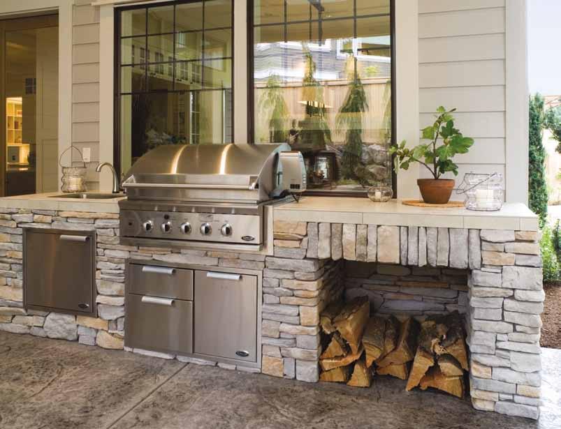Install a fire pit surrounded by built-in benches for cozy evenings under the stars. Or why not create an outdoor kitchen complete with a barbecue and expansive work areas?