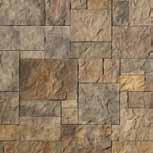 Shown: Chardonnay European Castle Stone Dressed Fieldstone The rugged look of Dressed Fieldstone stone veneer complements any natural