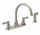 .. CA40519 Capstone One-Handle Kitchen Faucet w/pullout Spout Stainless Kitchen Faucet Less Spray 9" Spout 24" SS Lines Kitchen Faucet Less Spray