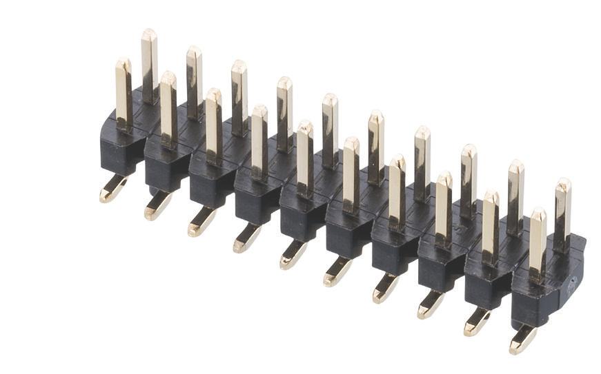 Male Vertical Surface Mount Suitable for use with female PC connectors and jumper sockets. 4.2mm mating pin length recommended for use with female cable connectors.