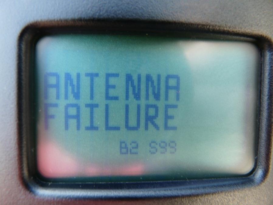Error Message Antenna Failure: This indicates the radio has detected a fault in the antenna and shut it down.