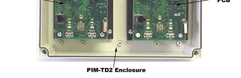 Figure 3-1 shows the PIM-TD2 enclosure with PIM-EXP installed. NOTE: A PIM-TD2 with a PIM-EXP installed is the same as a PIM-TD4.