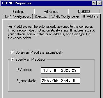 If the IP address and other parameters are to be assigned dynamically using the DHCP server, the settings below are not necessary.