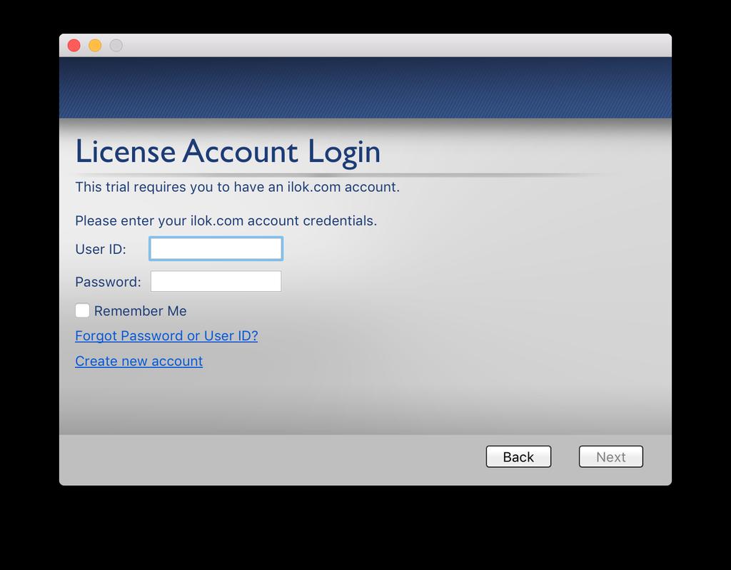 5 Enter your ilok account ID and password and click