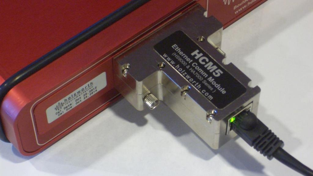 OPTION SPECIFICATIONS 1 CONTINUED OPT-HCM5 An Ethernet connection is available via the back panel of the instrument using part number: HCM5 (USB Communication Module for HA7000 Series).