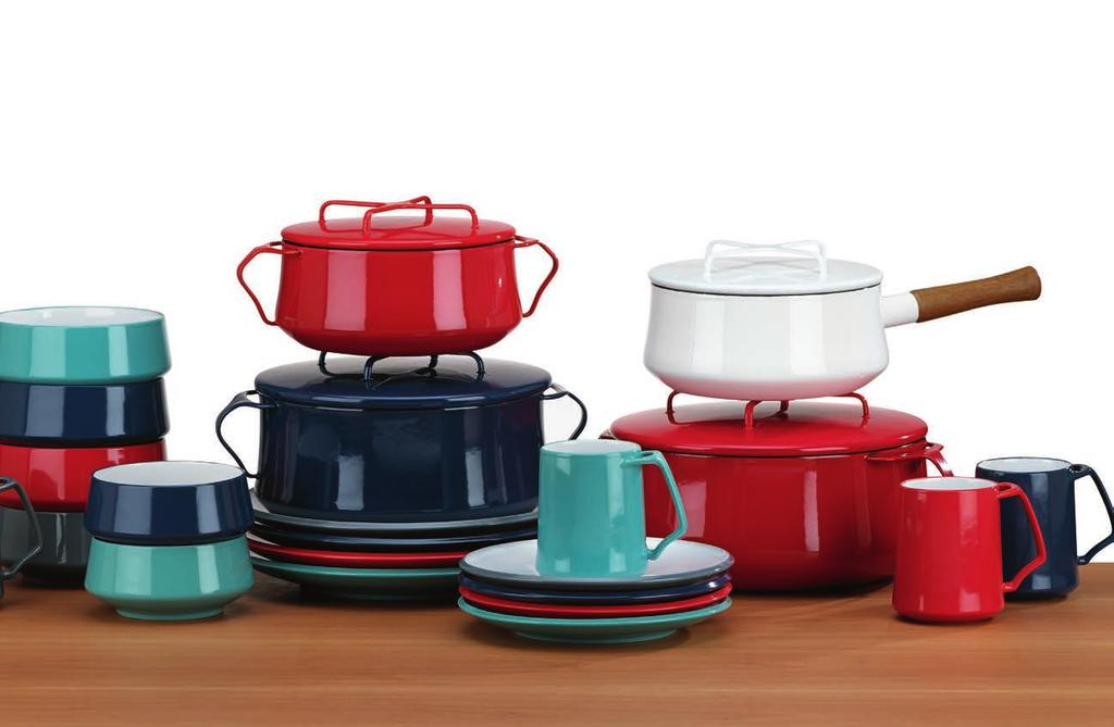 LEFT: KOBENSTYLE COLLECTION: ENAMELED METAL COOKWARE AND DINNERWARE CLASSIC FJORD