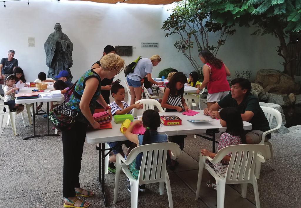 Families with Children From China - San Diego, enjoying educational activities at the museum & garden.