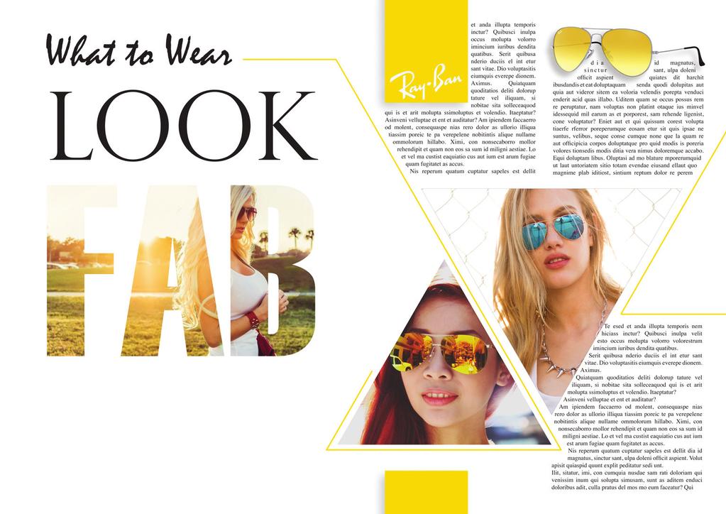 2. A fashion magazine, aimed at 25 35 year old females, is producing an article on sunglasses.
