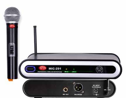 WIRELESS MICROPHONE MIC-291 UHF Wireless Microphone Single UHF Quartz Controlled Equipped with SMT technology UHF Band Quartz