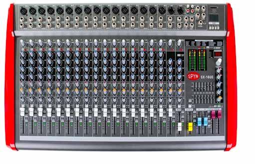 CHANNEL MIXER SX-16-UE Professional 16 channel mixer with USB and Effects The overwhelming success of the SX12UE led us to come out with the SX16UE
