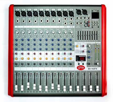 SX-102FX Professional 10 channel mixer with USB & Effects Our newest addition, the SX102FX mixer, is the perfect house of worship mixer.