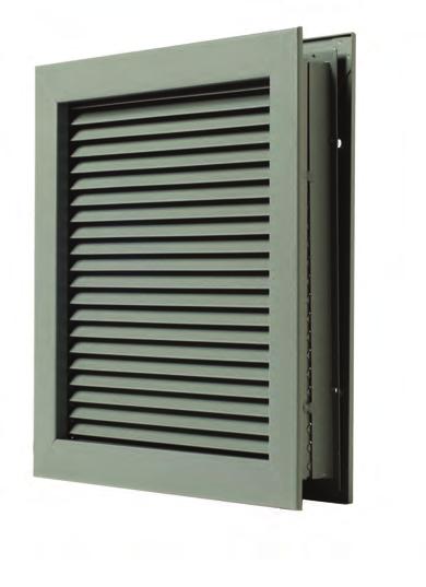 L-700-RX No Vision Door Louver for 1-3/4" Thick Doors 18 ga. cold rolled steel Mitered and welded corners Welded reinforcing clips at corners Inverted V design Blades 24 ga.