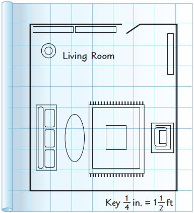 blueprints On the blueprint of the living room, each square