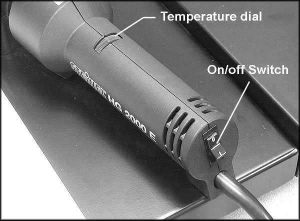 Operating Controls The main on-off switch is on the handle of the hot air gun (Figure 7).