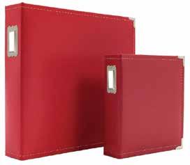 SN@P! Faux Leather Albums Features high-quality construction with top-notch faux leather, interlocking 2 D-ring binding, stylish contrast stitching, metal corner accents, a decorative metal spine