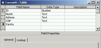 Pentru aceasta se selectează numele tabelului cu ajutorul cursorului mouse-lui, după care se acţionează pictograma Design.