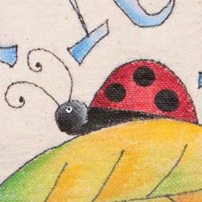 nary Yellow. Wings Base with Ivory. Highlight the tips with White. Dot eyes with White, dot pupils with Lamp Black. Lady Bug: Basecoat with Red Pepper. Shade with Crimson.