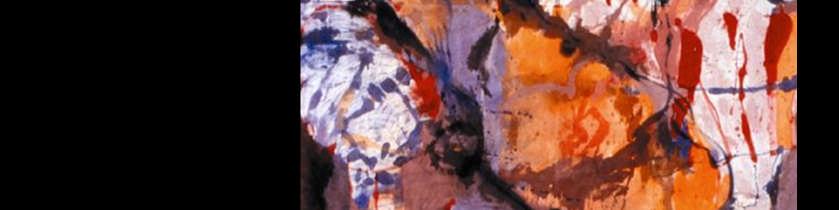 5. Before the Caves 1958, oil on canvas, 8 6-3/8 x 8 6-3/8, University of California at Berkeley, Berkeley, California This composition is based on Frankenthaler s memories of the trip she took with