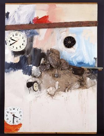 (show picture 13) The two clocks in his piece RESERVOIR show the time he started his painting and the time he finished!