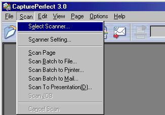 ENGLISH 4 On the [Scan] menu, click [Select Scanner]. 5 Select [Canon DR-2580C], and then click the [OK] button.
