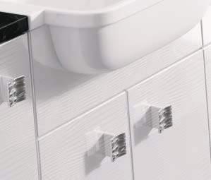 Featured is the Resolvo Standard Semi-recess Slab Basin with Rapture tap.