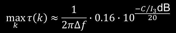 Measurement challenges Multi-tone signal and intermodulation τ = 1 2π f 2 Φ = 1 2π f 2 I3 db 10 C 20 Equation 4.