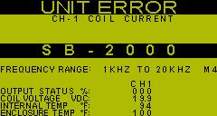 F.) Error Screen and s This ScaleBlaster unit constantly scans for any malfunctions in the operation status of the unit. If an error is detected it is logged reported via the Unit Error Screen.