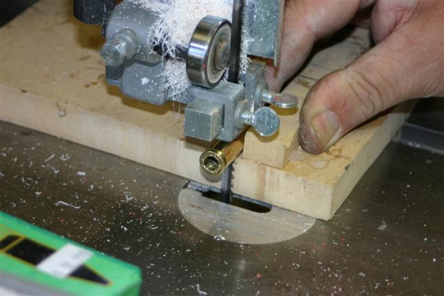 Cutting the brass on the band saw works. I use a blade that is too dull for wood. Hate to change blades so I don t use the band saw very often.