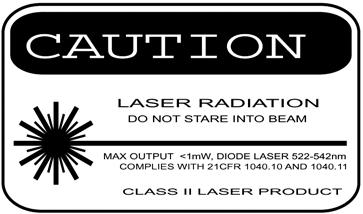 Laser radiation. Avoid direct eye exposure. Always un-plug miter saw from power source before making any adjustments.
