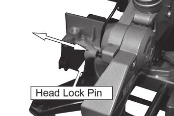 TRANSPORTING THE SAW 1. Lower the head and lock it down using the head lock pin. 2.