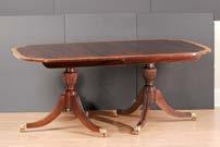 Highlands Double Pedestal Table (available in oak or cherry, cherry shown) extends to 122 with 4-12