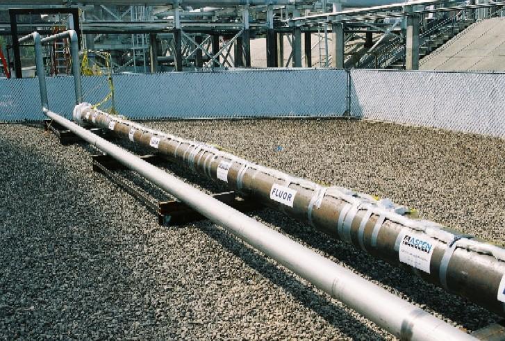 View of the cryogenic insulation test for a subsea pipeline configuration. Test was conducted in April 2004 under flowline LNG conditions during start-up, steady-state and shut-down.