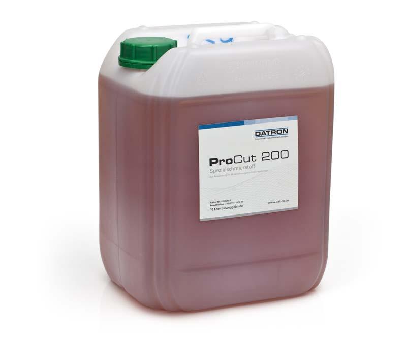 DATRON ProCut 200 Package Size (L) 0069266B 10 0069266D 5 The lubricant ProCut 200 was specially developed for steel machining.