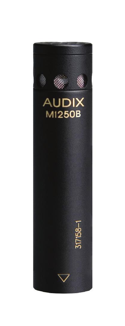 MINIATURE CONDENSER MICROPHONE The M1250B is available with a wide array of clips and accessories allowing the microphone to be used for acoustic instruments, choral miking, overhead stage miking,