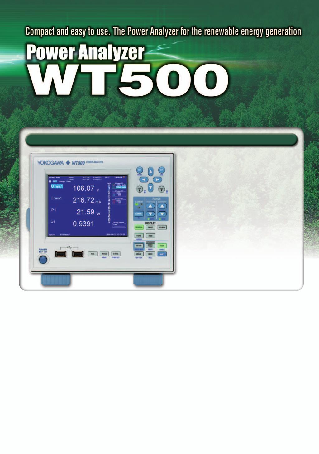 The Power Analyzer features a color TFT and compact body that enables single-phase and three-phase power measurement, achieving ±0.