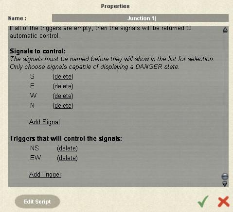 Click on Trigger Multiple Signals, then click Edit to bring up the rule edit screen: The dialog box allows you to specify which signals will be controlled and which triggers will control them.
