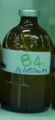The numbers 1 to 4 indicate the four water samples, and with 5 it is noted the mixture of the four samples.